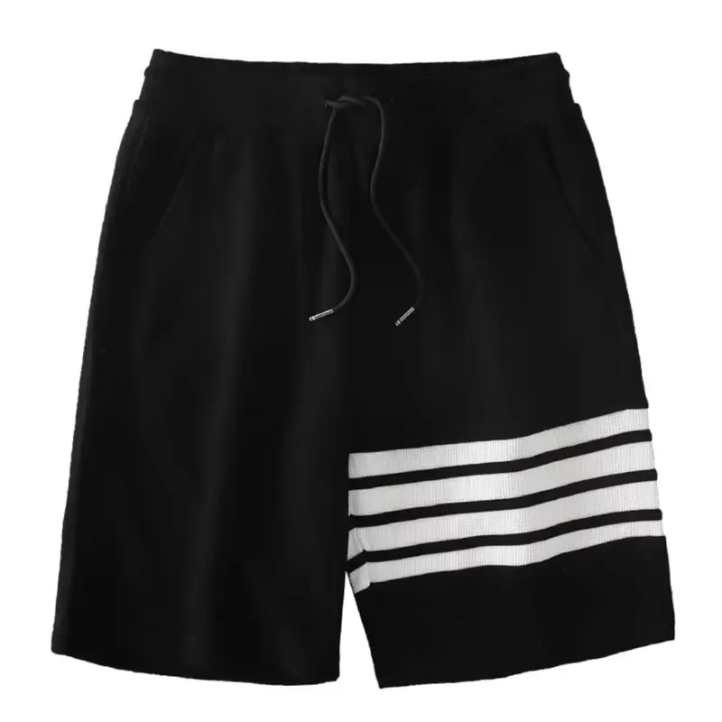 Four bar shorts men's summer new style Waffle trendy men's sports and leisure five quarter pants men's clothing