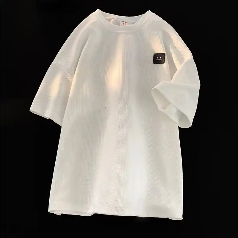 Short sleeved T-shirt for young men trendy brand simple and high-end collection line half sleeve casual round neck loose and
