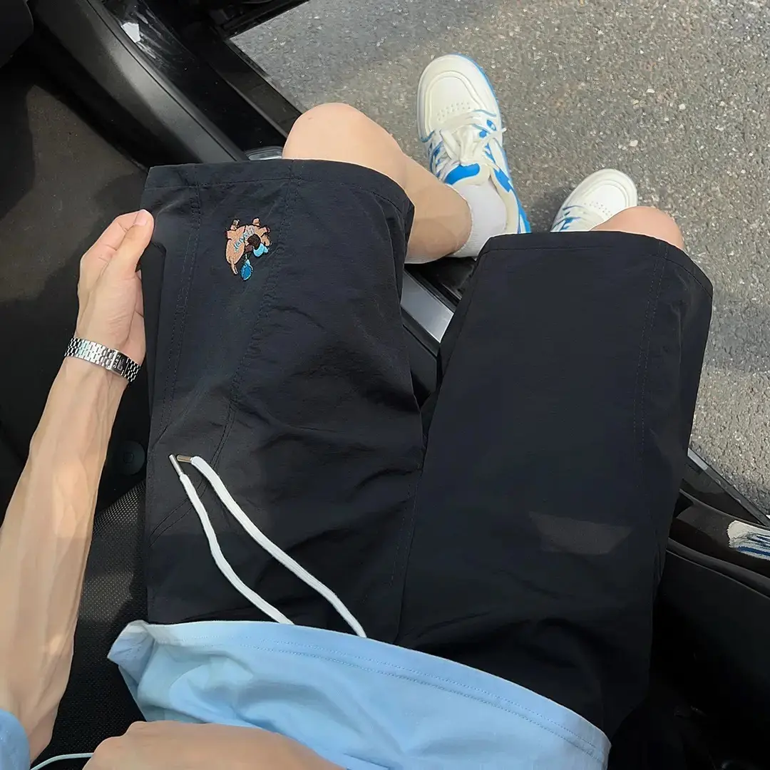 Dopamine shorts for men in summer, quick drying pants for outdoor wear, plus size casual five point sport shorts