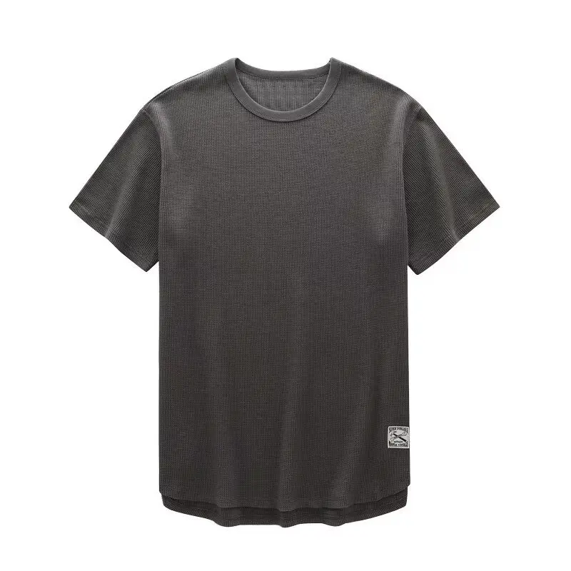 Summer New Men's Waffle Short Sleeve T-shirt Breathable Base T-shirt Versatile Loose Large Men's T-shirt