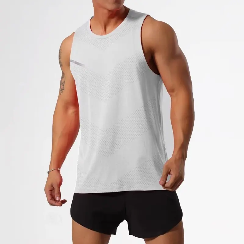 Summer Fitness Running Tank Top Track and Field Men's Breathable and Moisture Absorbing Training Sleeveless Quick Drying Short S