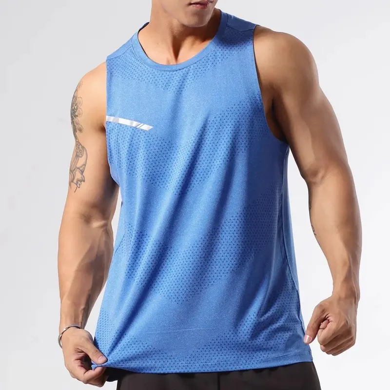Summer Fitness Running Tank Top Track and Field Men's Breathable and Moisture Absorbing Training Sleeveless Quick Drying Short S