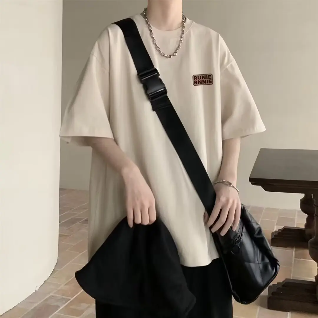 Short sleeved men's summer trend artistic simplicity new lazy Harajuku ins temperament