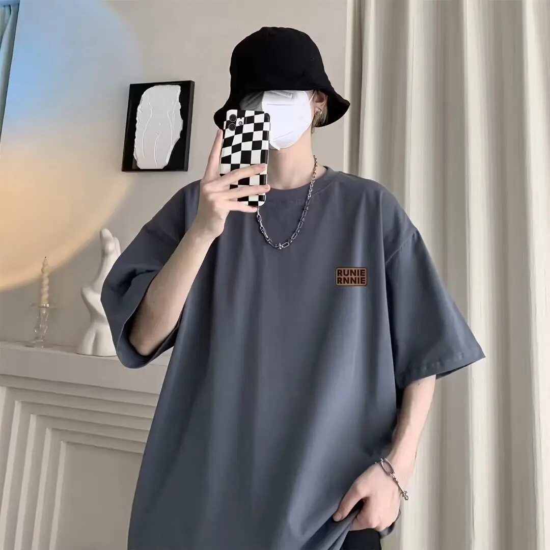 Short sleeved men's summer trend artistic simplicity new lazy Harajuku ins temperament