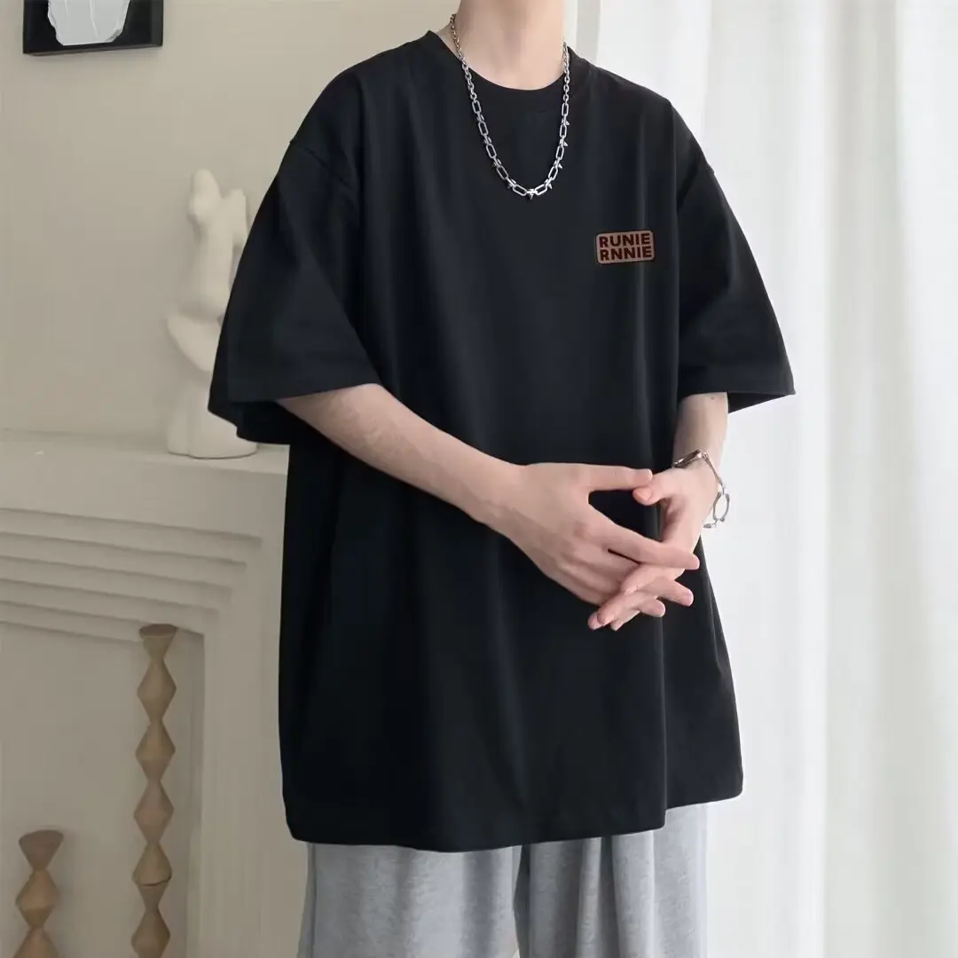 Short sleeved men's summer trend artistic simplicity new lazy Harajuku ins temperament