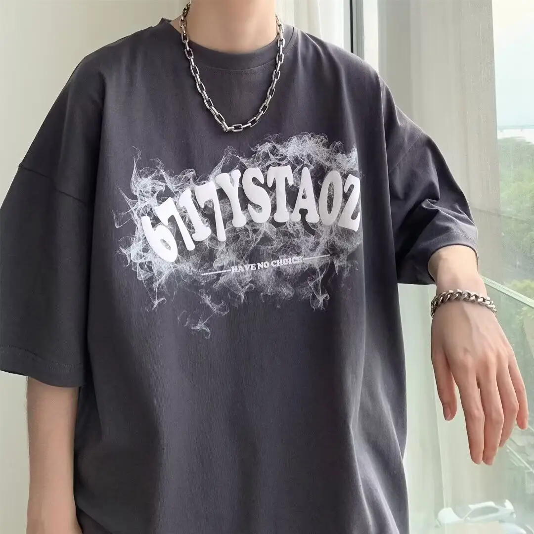Ins loose trendy brand casual short sleeved men's and women's summer new item plus size versatile top half sleeve