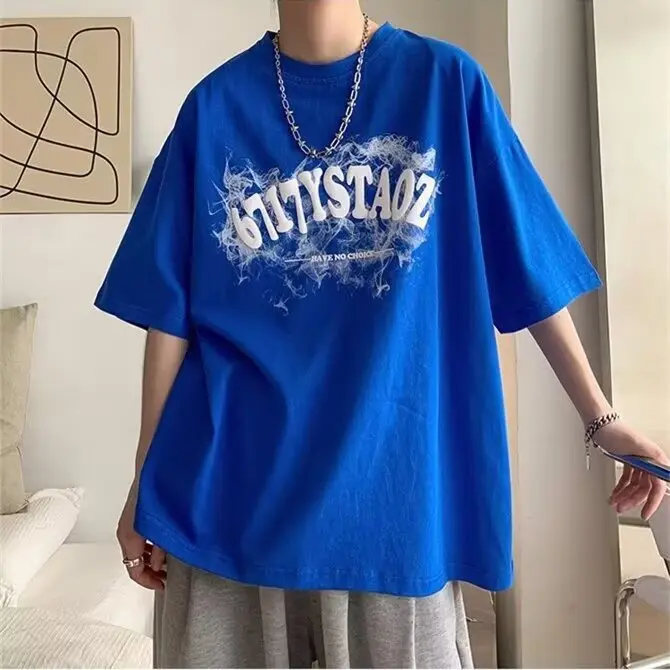 Ins loose trendy brand casual short sleeved men's and women's summer new item plus size versatile top half sleeve