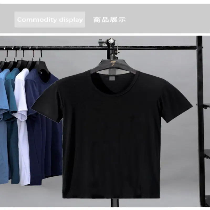 Round neck versatile thin style summer breathable men's short sleeved t-shirt simple new style standard teenage print trendy tre