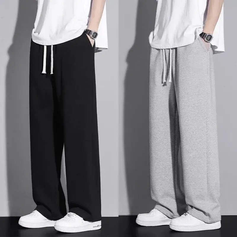 Spring and Autumn New High Street Sports Student Straight Leg Wide Leg Pants Trendy Versatile Loose Large Casual Summer Pants