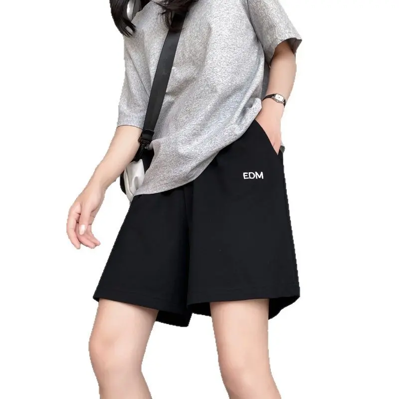Five point sports shorts women's summer thin style new loose wide leg casual straight leg shorts
