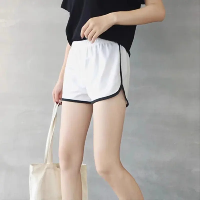 Home casual pants, safety pants, yoga pants, sleeping pants, women's anti glare fitness running elastic shorts, sports pants