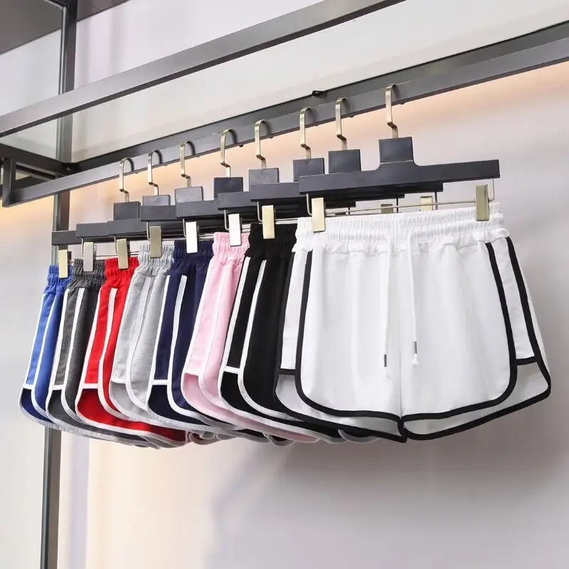 Summer thin and lazy style spliced sports shorts casual pants, summer loose wide leg hot pants look slim