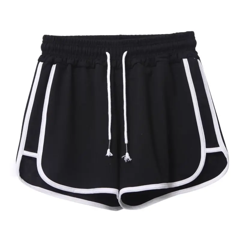 Summer thin and lazy style spliced sports shorts casual pants, summer loose wide leg hot pants look slim