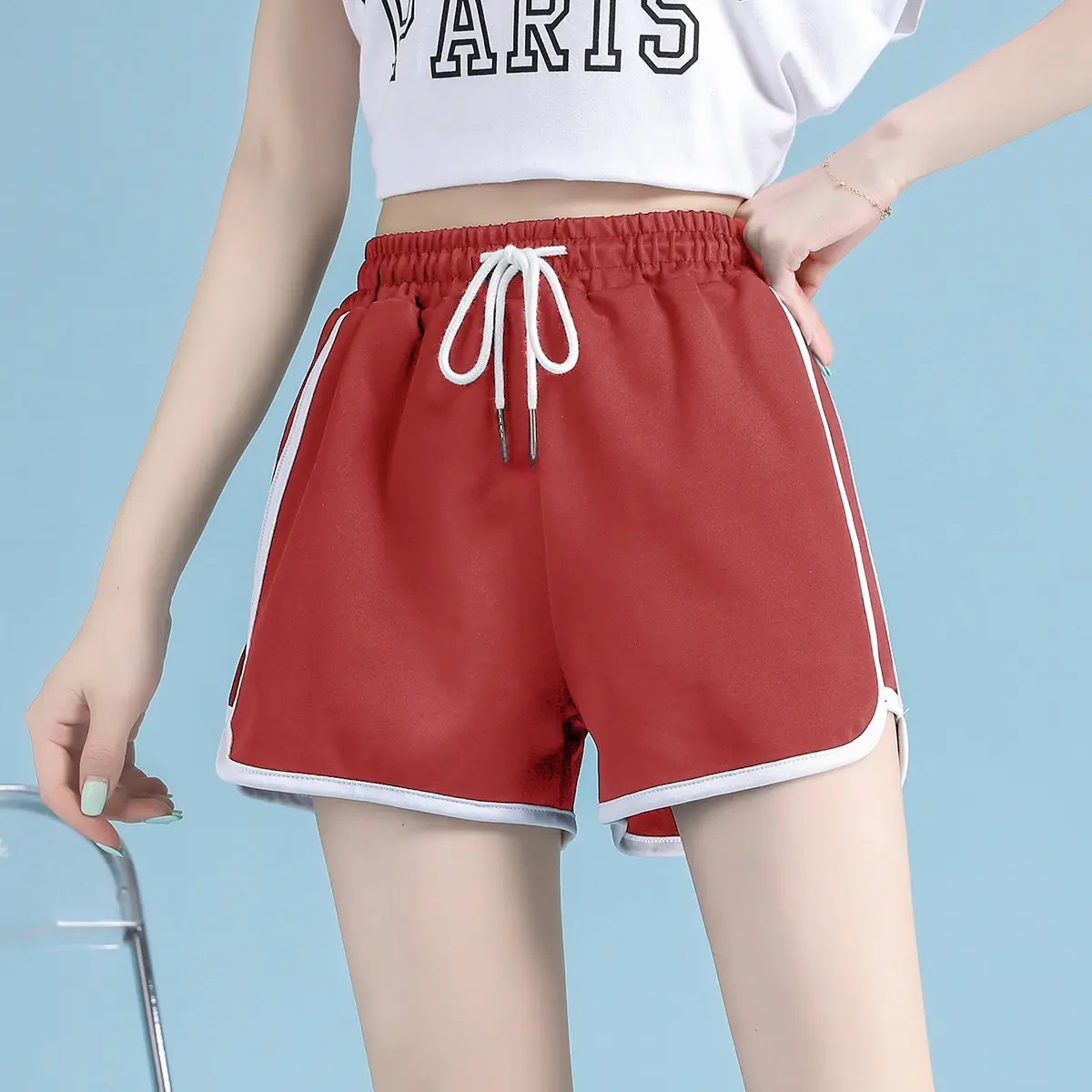 Sports shorts for women cross-border summer casual loose straight leg pants for wearing high waisted and slimming three quarter