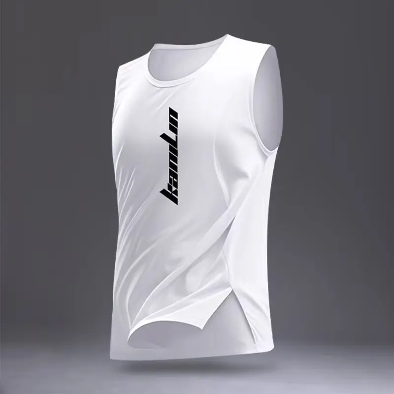 Running speed dry vest men's sleeveless sports t-shirt summer ice silk fitness basketball training shoulder