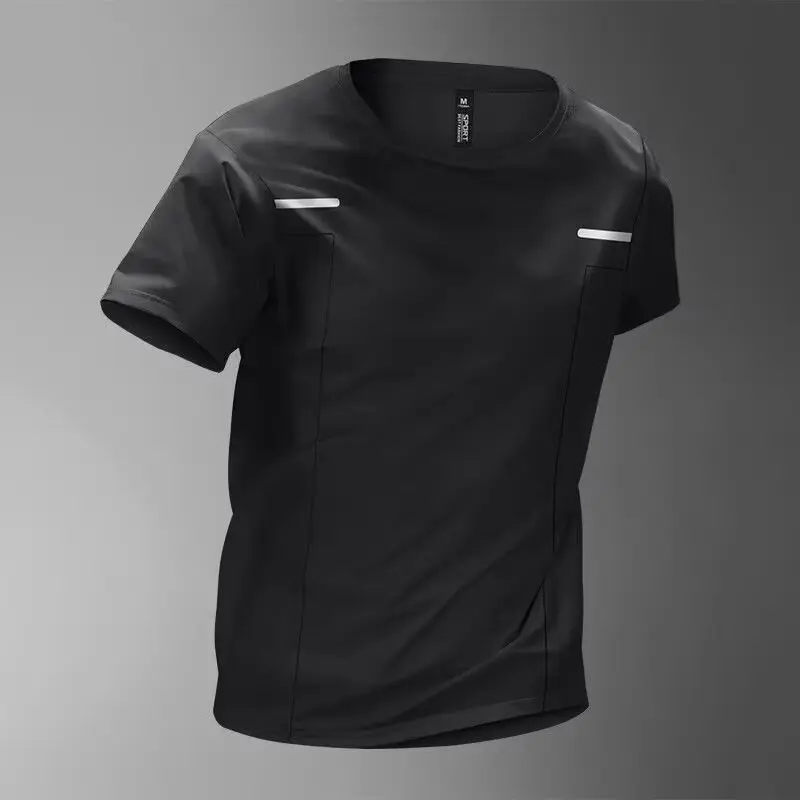 Sports T-shirt men's quick drying summer short sleeved sports breathable fitness clothes running top training clothes