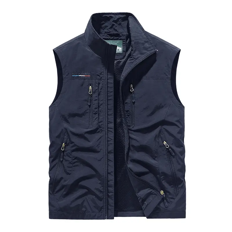 2025 Personalized yelek red Multi Pockets nylon Cargoes Fisherman vest fishing Journalist Photography Camping Waistcoat vest