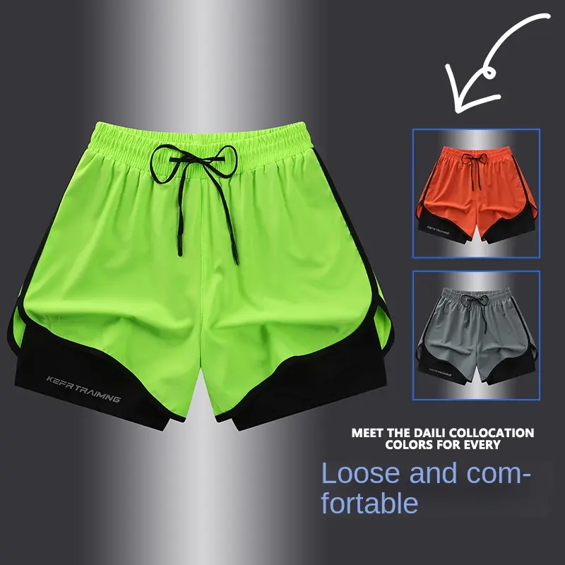 【 S-5XL 】 2025 Sports Three Piece Pants Summer Popular Anti glare Double layered Sports Shorts for Men and Women Couples Ru
