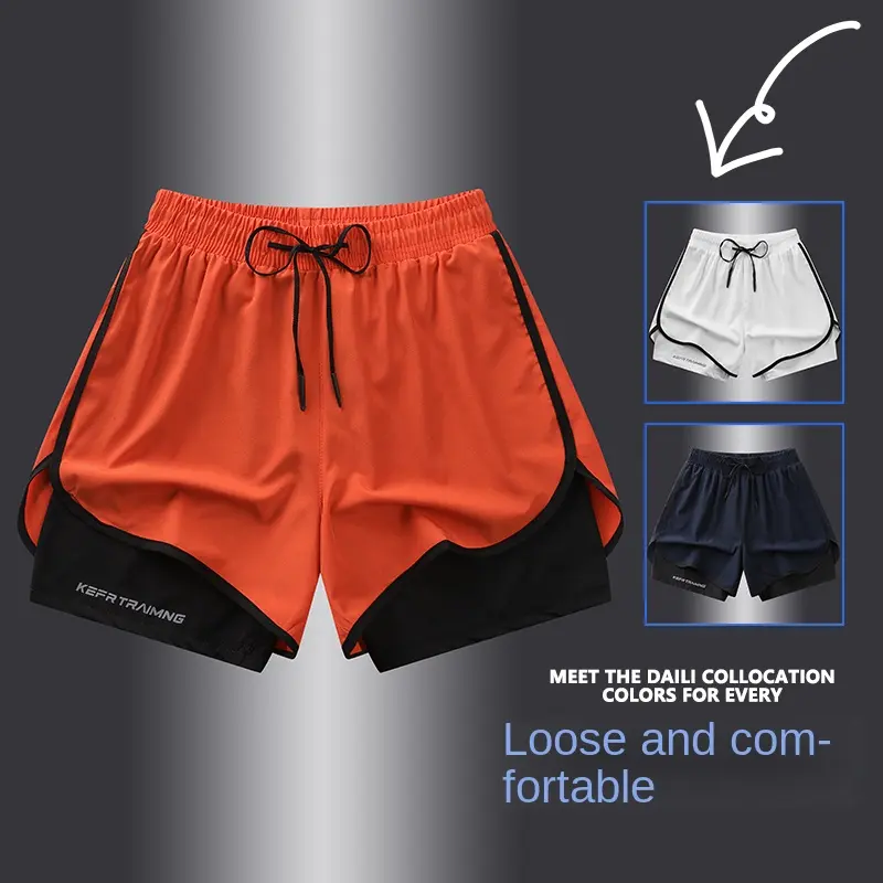 【 S-5XL 】 2025 Sports Three Piece Pants Summer Popular Anti glare Double layered Sports Shorts for Men and Women Couples Ru