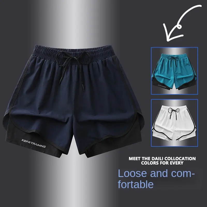 【 S-5XL 】 2025 Sports Three Piece Pants Summer Popular Anti glare Double layered Sports Shorts for Men and Women Couples Ru