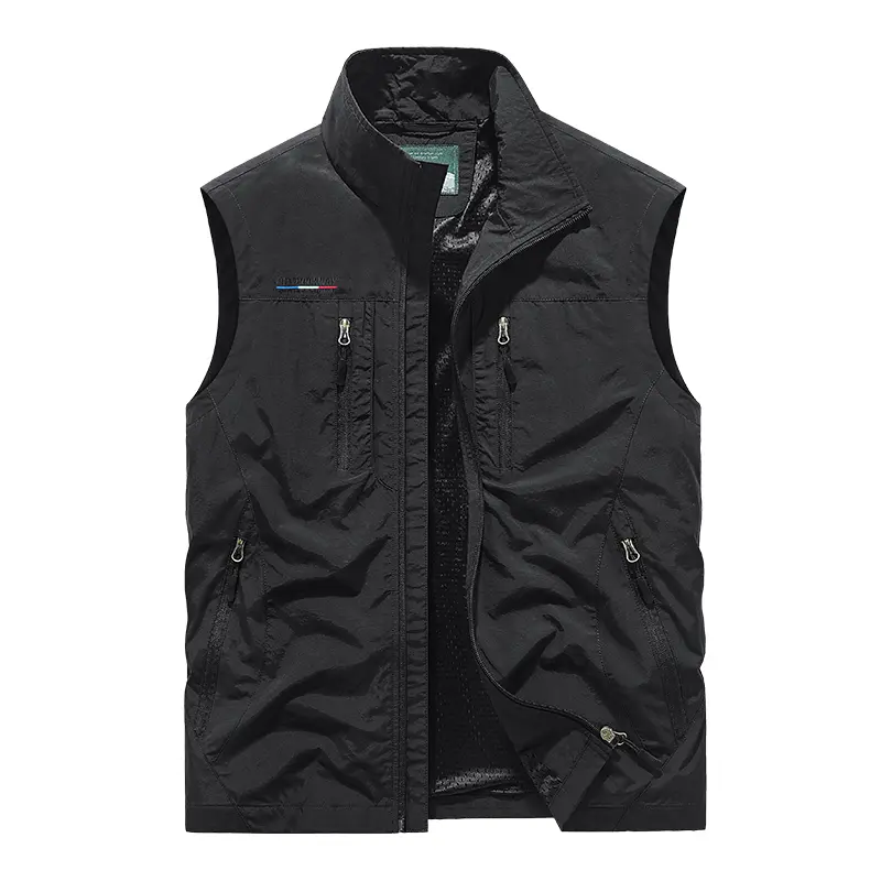 2025 Personalized yelek red Multi Pockets nylon Cargoes Fisherman vest fishing Journalist Photography Camping Waistcoat vest