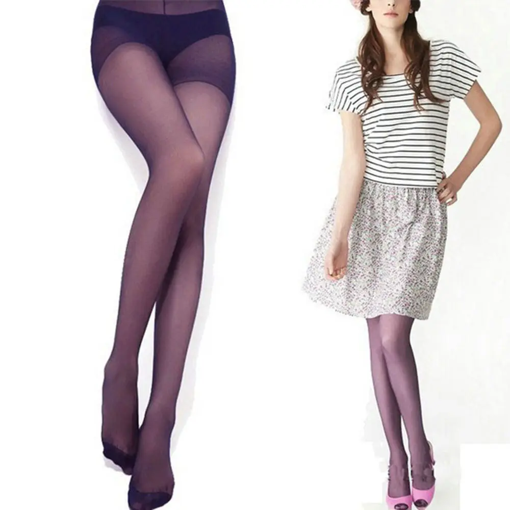 Sexy Tights Purple Opaque Women Pantyhose Spring Autumn Pantyhose Nylon Seamless Tights Stockings Hosiery Office Lady