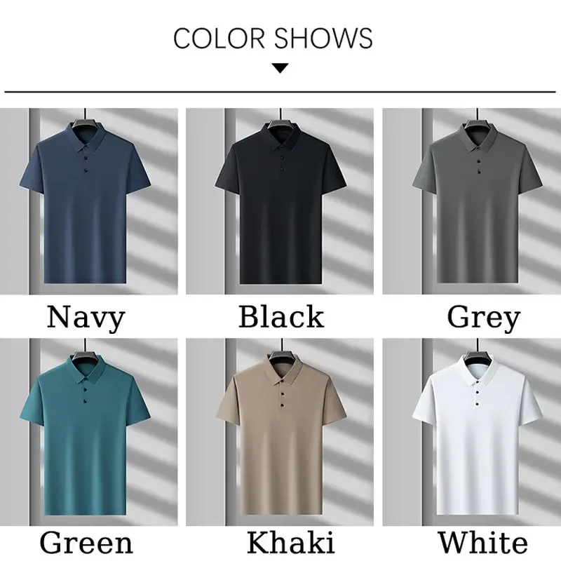 BROWON Brand 2025 Summer Short Sleeves T-Shirts Men Turn-down Collar Casual Loose T-Shirts Men Polyester Fashion Tops Man