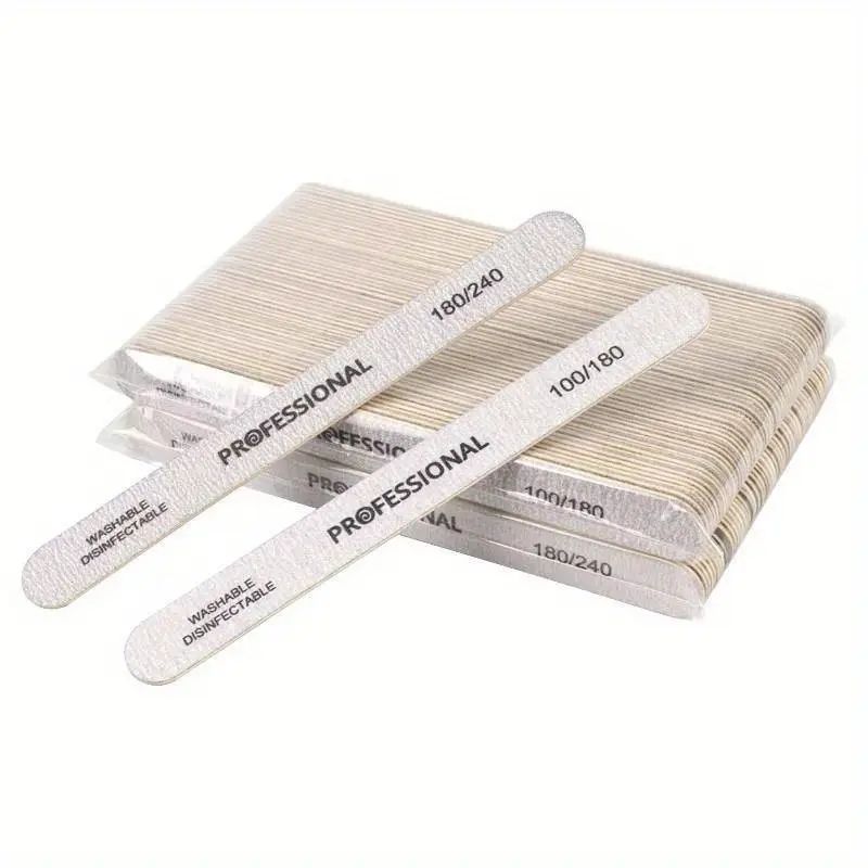 10/25/50Pcs Nail File 100/180/240 Wooden Sanding Buffer Block Pedicure Manicure UV Gel Nail Polish Pro Files Artificial tips