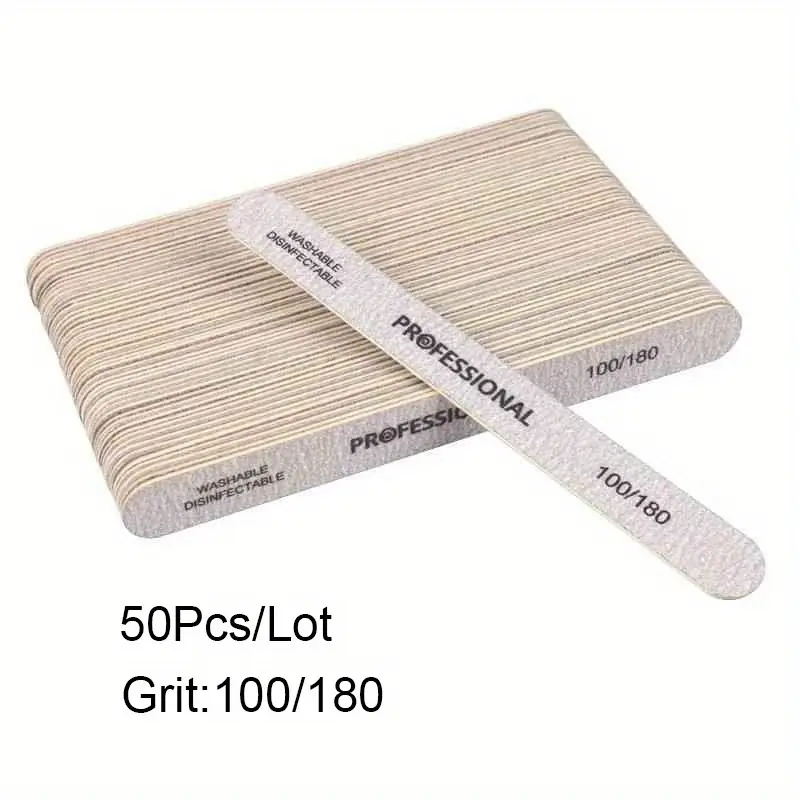 10/25/50Pcs Nail File 100/180/240 Wooden Sanding Buffer Block Pedicure Manicure UV Gel Nail Polish Pro Files Artificial tips