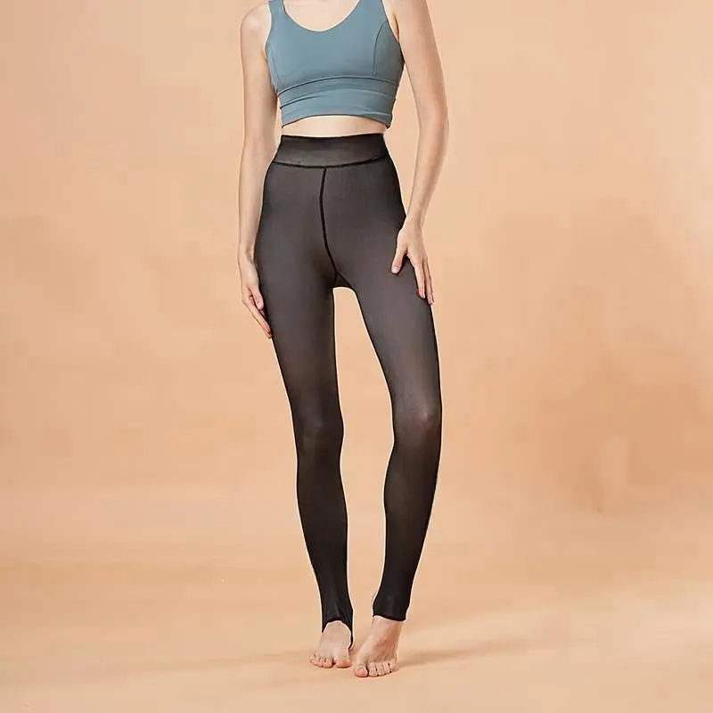 Thicken Stockings Women Translucent Fleece Pantyhose Tights Sexy Black Women Winter Warm Stocks High Waist Sock Pants Streetwear