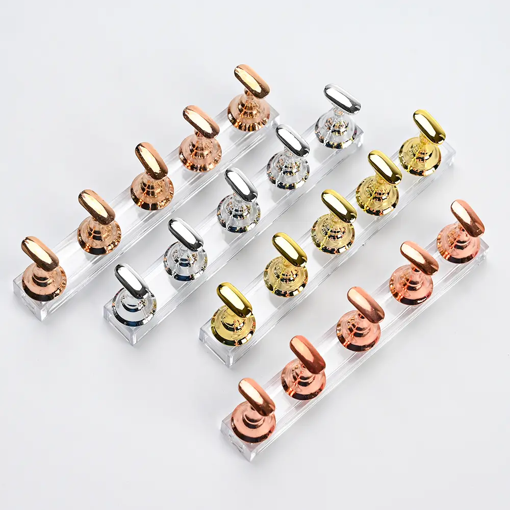5pcs Magnetic Nail Stand for Press On Nails Display Fake Nail Nail Tips Practice Holder with Reusable Putty Nail Beginner diy