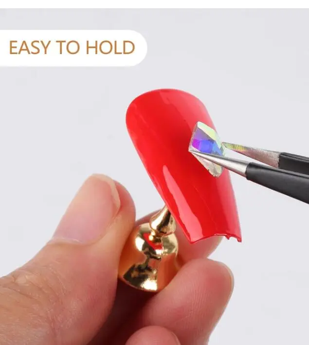 10Pcs/Pack Nail Holder Practice Display Stand Magnetic False Nail Tips Showing Shelf Manicure Salon Fingernail DIY Exercise Tool