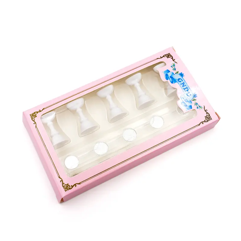 1 Set Magnetic Fake Nail Holder Gel Polish Practice Display Stand Acrylic Crystal Showing Shelf Nail Art Tool