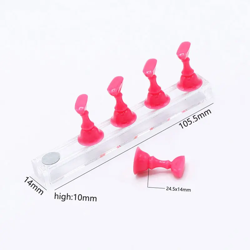 1 Set Magnetic Fake Nail Holder Gel Polish Practice Display Stand Acrylic Crystal Showing Shelf Nail Art Tool