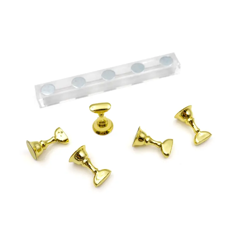1 Set Magnetic Fake Nail Holder Gel Polish Practice Display Stand Acrylic Crystal Showing Shelf Nail Art Tool