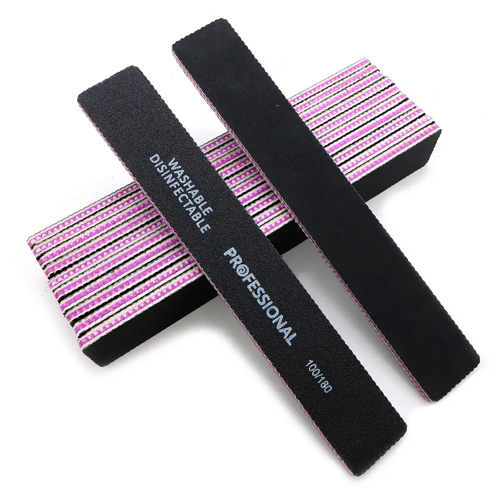 25Pcs/Lot Grey Sandpaper Nail File 100/180 Double Sided Buffer Block Polisher Pedicure Manicure Nail Art Files Nails Accesorios