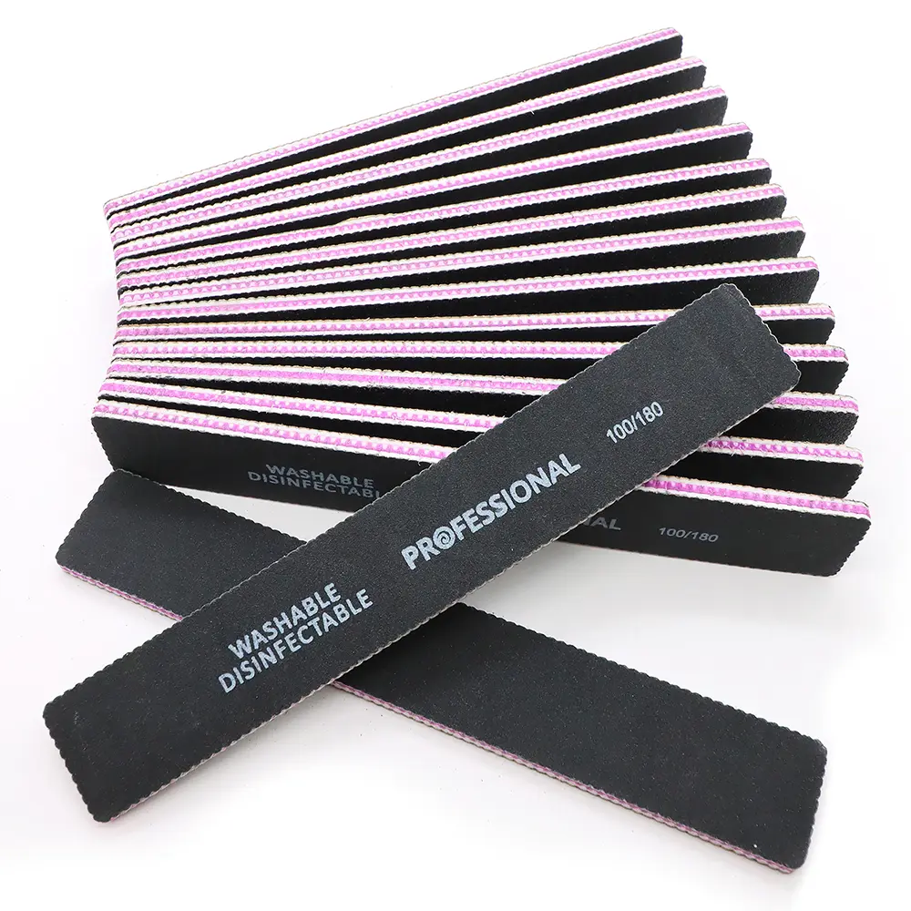 25Pcs/Lot Grey Sandpaper Nail File 100/180 Double Sided Buffer Block Polisher Pedicure Manicure Nail Art Files Nails Accesorios
