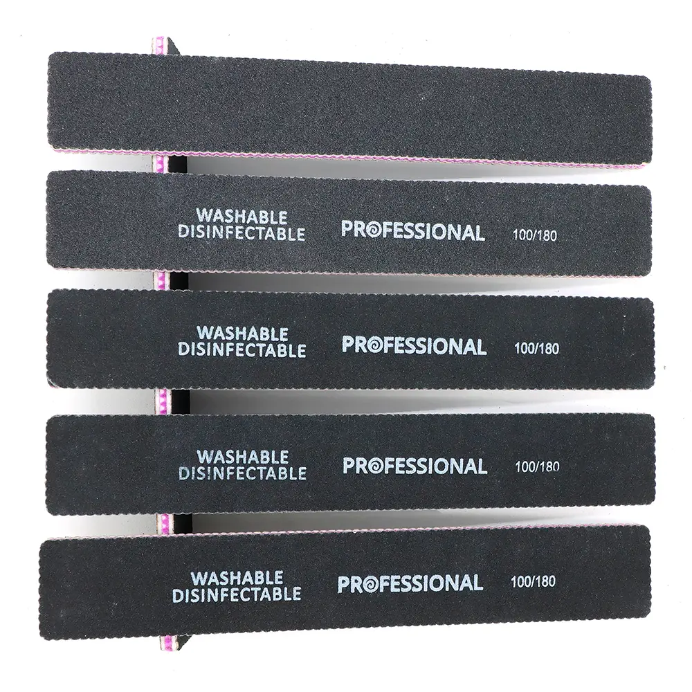 25Pcs/Lot Grey Sandpaper Nail File 100/180 Double Sided Buffer Block Polisher Pedicure Manicure Nail Art Files Nails Accesorios