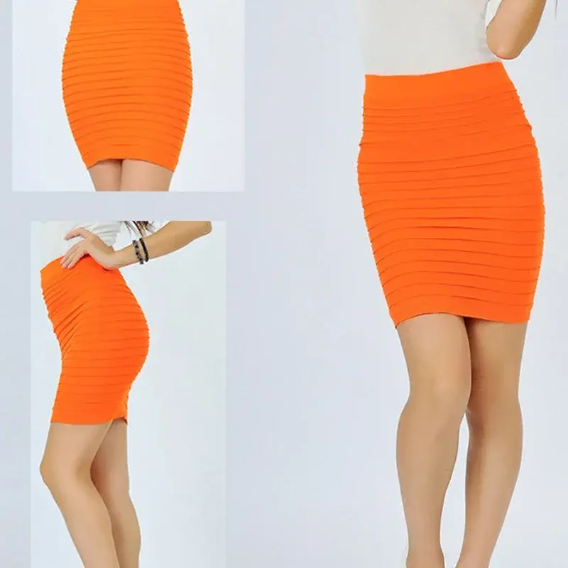 Summer Women Pencil Skirt Black 2025 High Waist Sexy Bodycon Skirt OL Office Slim Tight Korean Pleated Mini Skirts Female Jupe