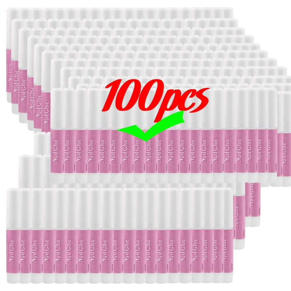 100/50PCS Mini Nail Glue for Acrylic Nail Tips Fast Drying Super Adhesive Rhinestone Bond Glue Long Lasting Liquid Glue (2g/pcs)