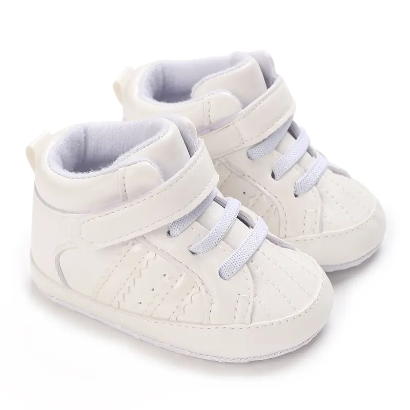 0-18M Newborn Baby Shoes for Boys Fashion PU Stripe Casual Sports Shoes Soft Sole Comfortable Walking Shoes