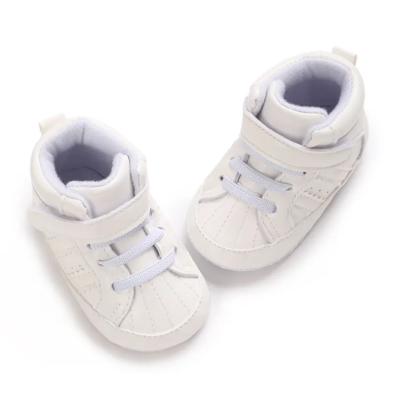 0-18M Newborn Baby Shoes for Boys Fashion PU Stripe Casual Sports Shoes Soft Sole Comfortable Walking Shoes