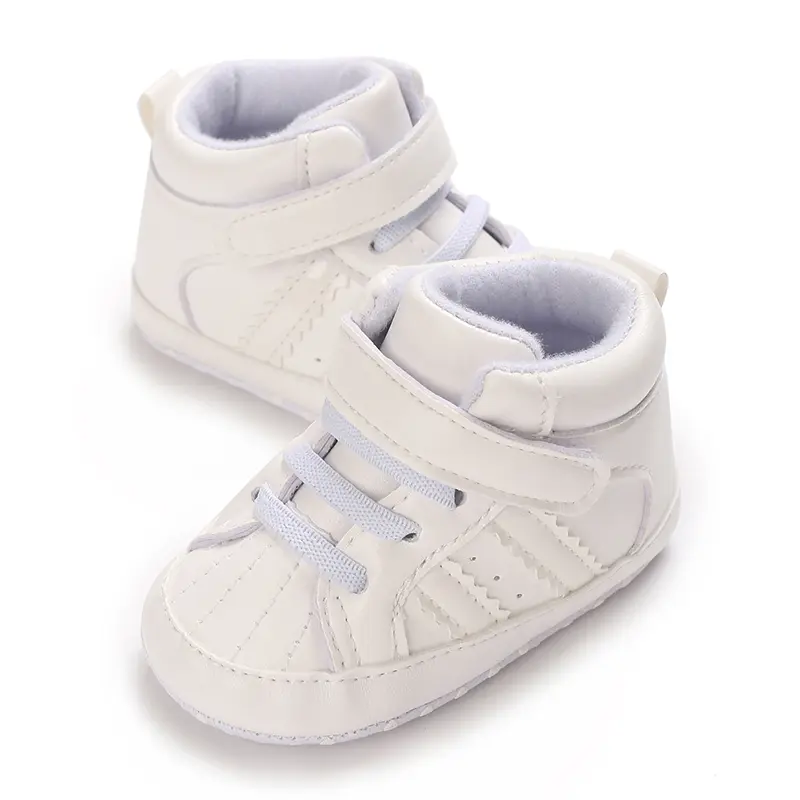 0-18M Newborn Baby Shoes for Boys Fashion PU Stripe Casual Sports Shoes Soft Sole Comfortable Walking Shoes