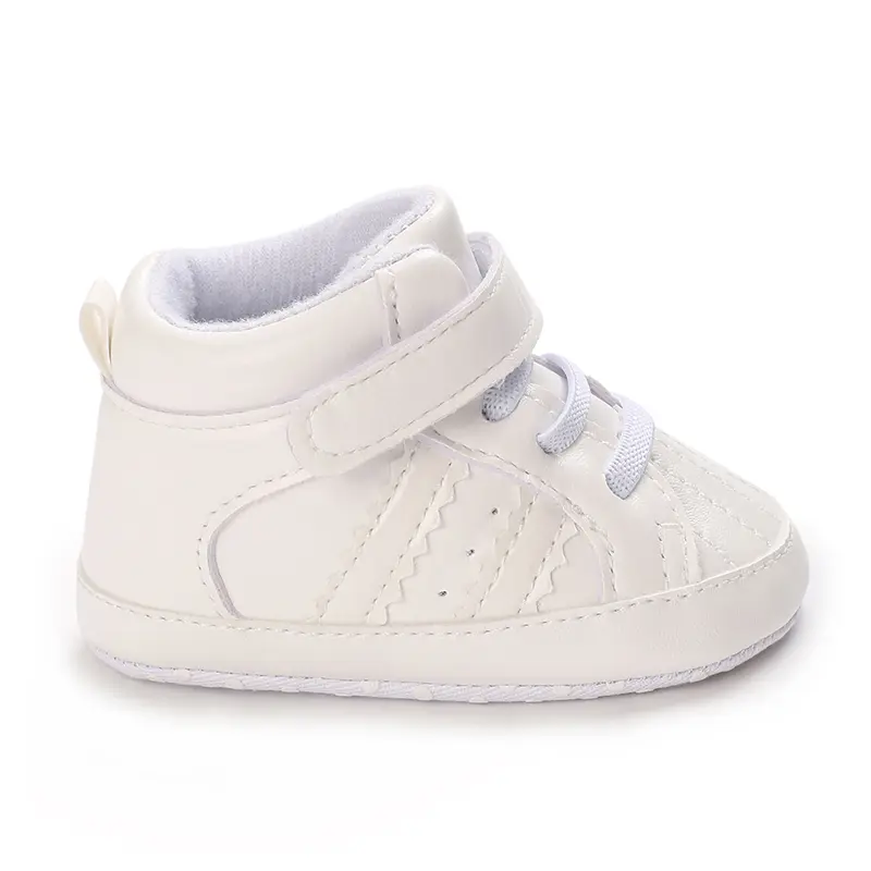 0-18M Newborn Baby Shoes for Boys Fashion PU Stripe Casual Sports Shoes Soft Sole Comfortable Walking Shoes