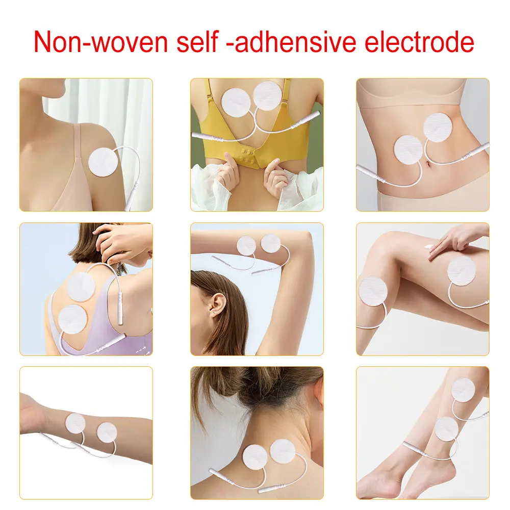 Electrode 3x3cm Reusable Tens Acupuncture Self Adhesive Gel Pads 2.0mm plug for EMS Digital Therapy Massager Machine Non-woven