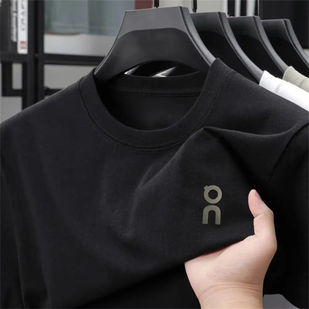 Angrun 2025 Summer New Men's and Women's Short-sleeved T-shirt Round Neck Casual Versatile Trend Fashion Simple Printed Top