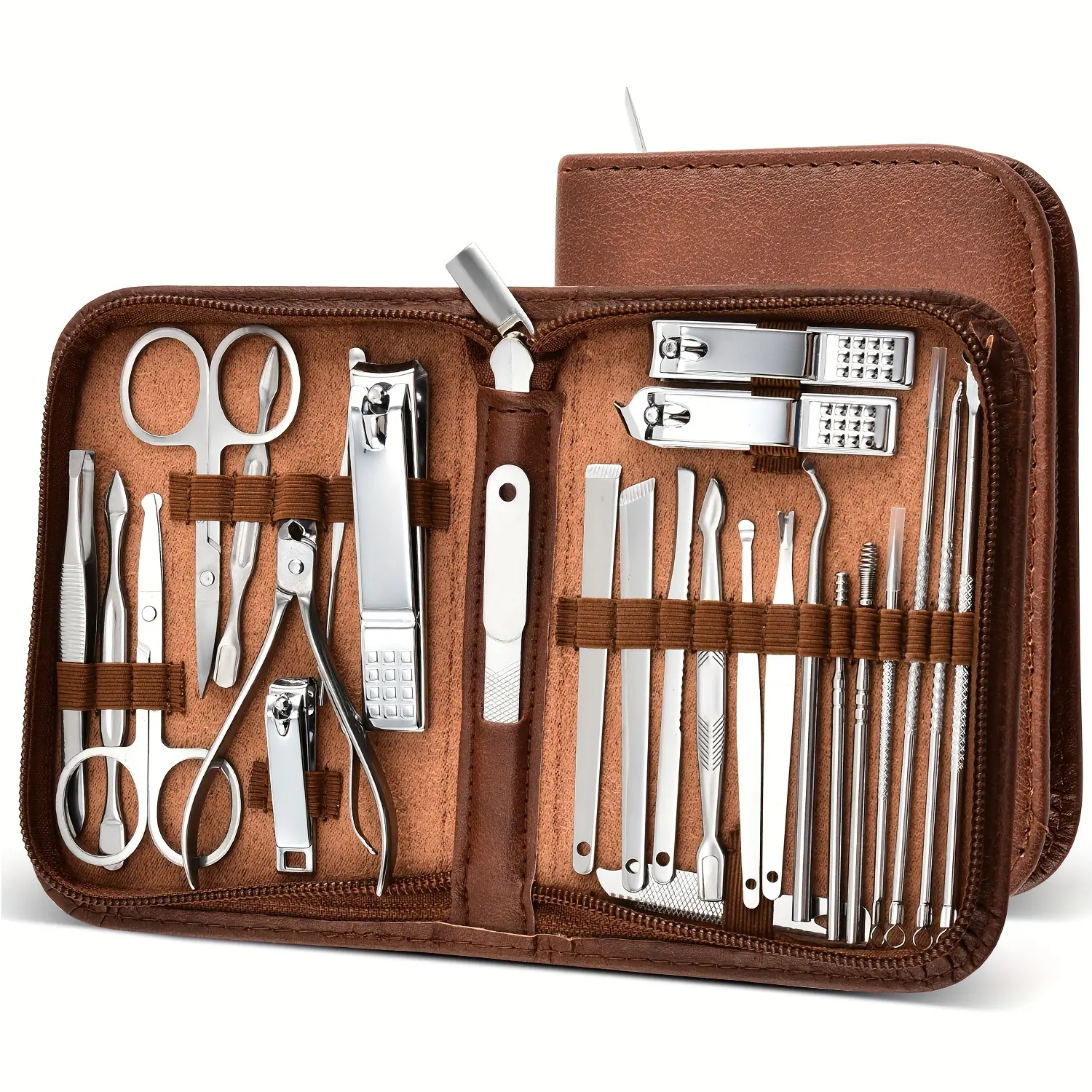 Manicure Set Professional Nail Clipper Kit-26 Pieces Stainless Steel Manicure Kit,nail Care Tools with Luxurious Travel Case
