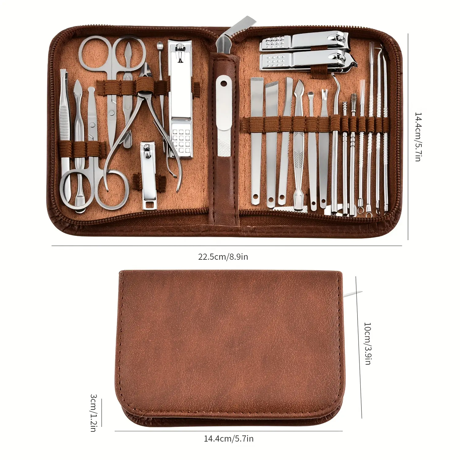 Manicure Set Professional Nail Clipper Kit-26 Pieces Stainless Steel Manicure Kit,nail Care Tools with Luxurious Travel Case