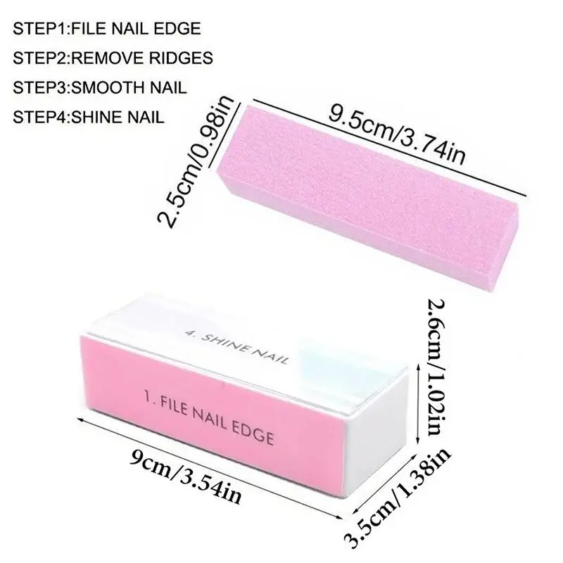 10Pcs/lot Nail Art 100/180 Grit Professional Files Buffer Sponge Block Brush Nail Scissors Kit With Cuticle Nipper Pushers
