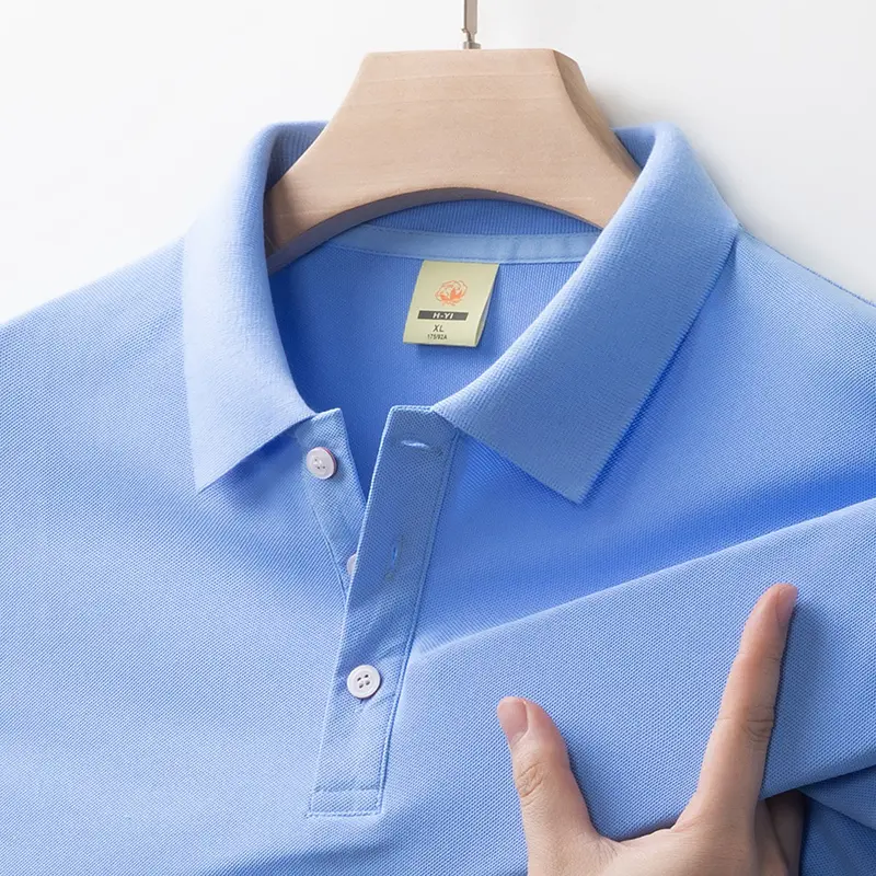 High Quality Brand Men's Polo Shirt, Business Casual Ice Silk Short Sleeved T-shirt, Top Lapel T-shirt, Summer